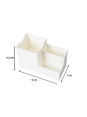White Desk Organizer Pen Stand 3 Compartment