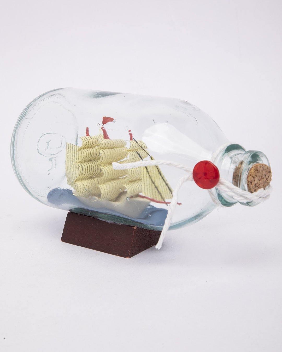 Wishing Bottle, Décor Piece, Yellow, Glass - MARKET 99