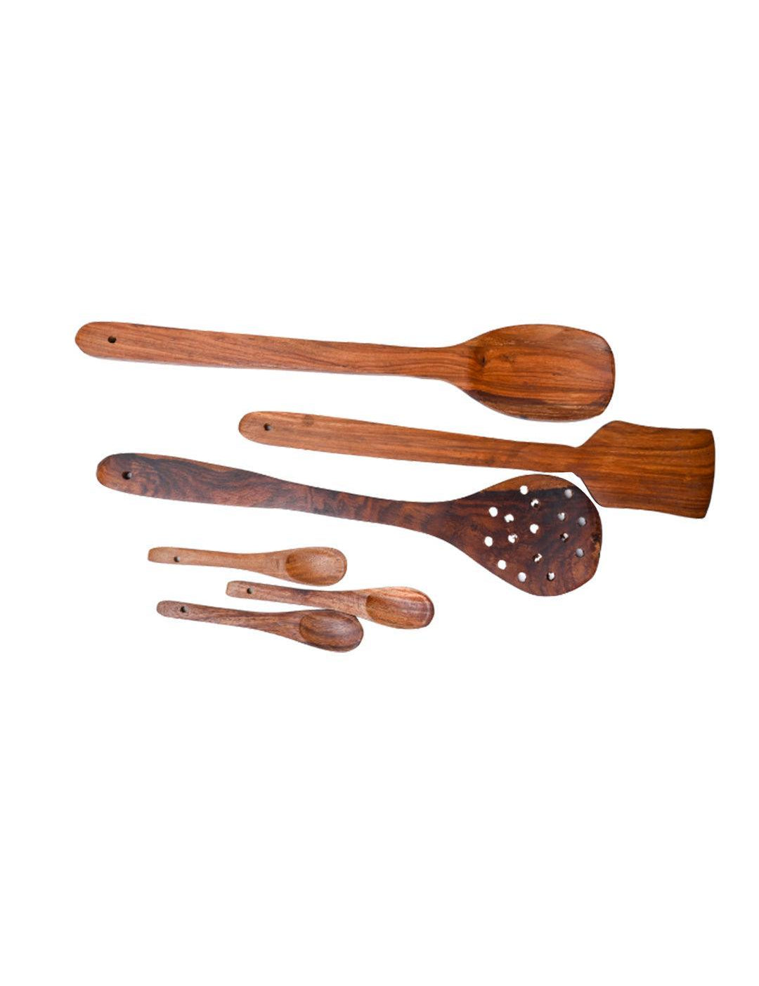 Wooden Kitchen Baking Spoons Tool Sets (Set Of 6, Matte Finish) - MARKET 99