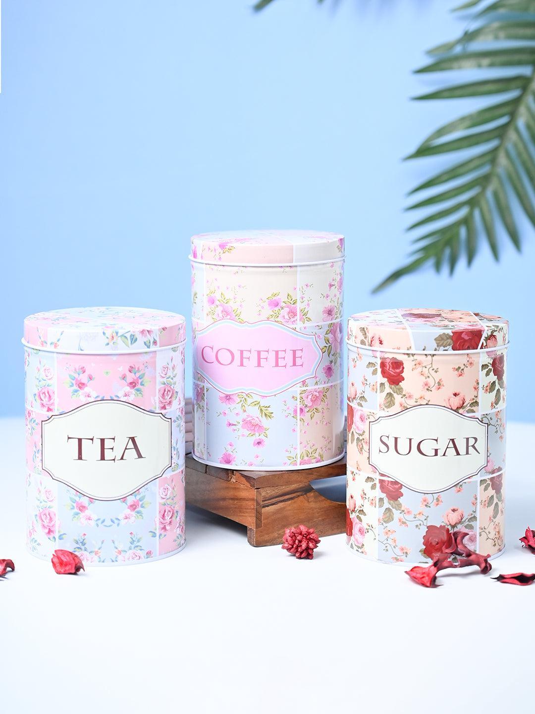 Metal Jar Set Of 3 - Multi Color, 900Ml - MARKET99