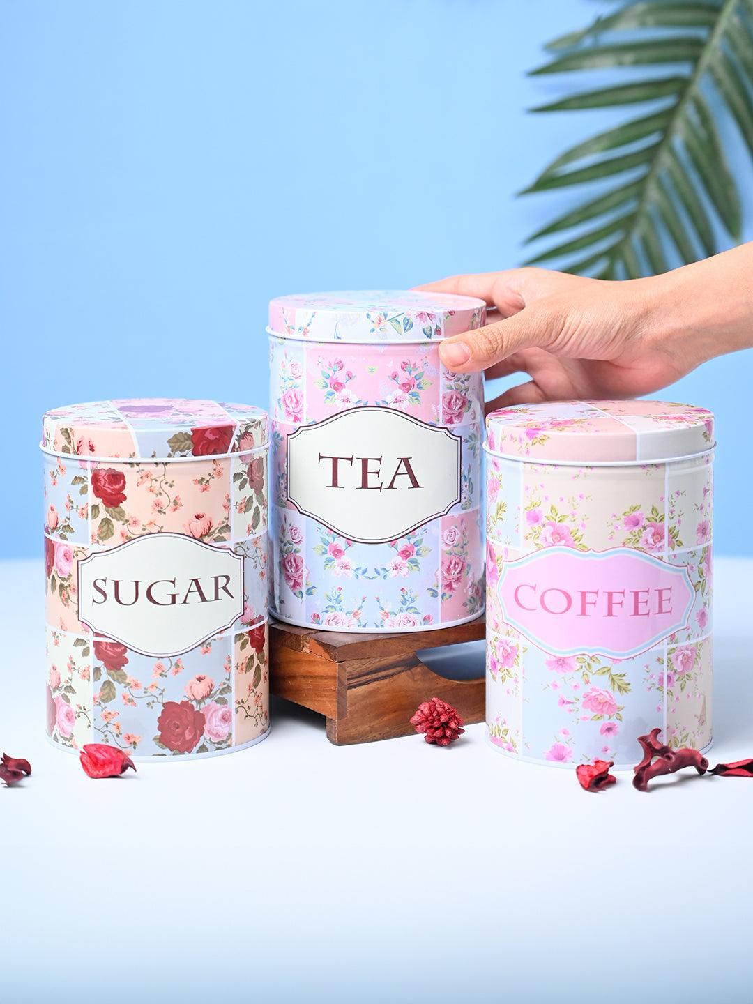 Metal Jar Set Of 3 - Multi Color, 900Ml - MARKET99