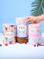 Metal Jar Set Of 3 - Multi Color, 900Ml - MARKET99