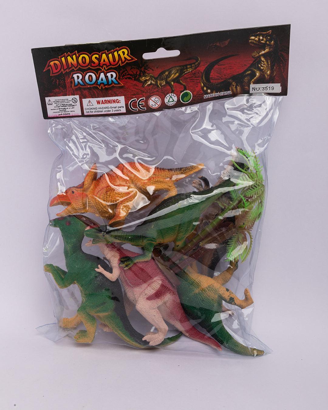 Dinosaur Toys, for Kids, Multicolour, Plastic, Set of 6 - MARKET99
