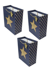 Star Gift Bag, Navy Blue, Paper, Set of 3 - MARKET99
