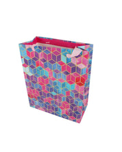Gift Bag, 3D Tile Print, Medium, Paper Bag, Multicolor, Paper, Set of 3 - MARKET99