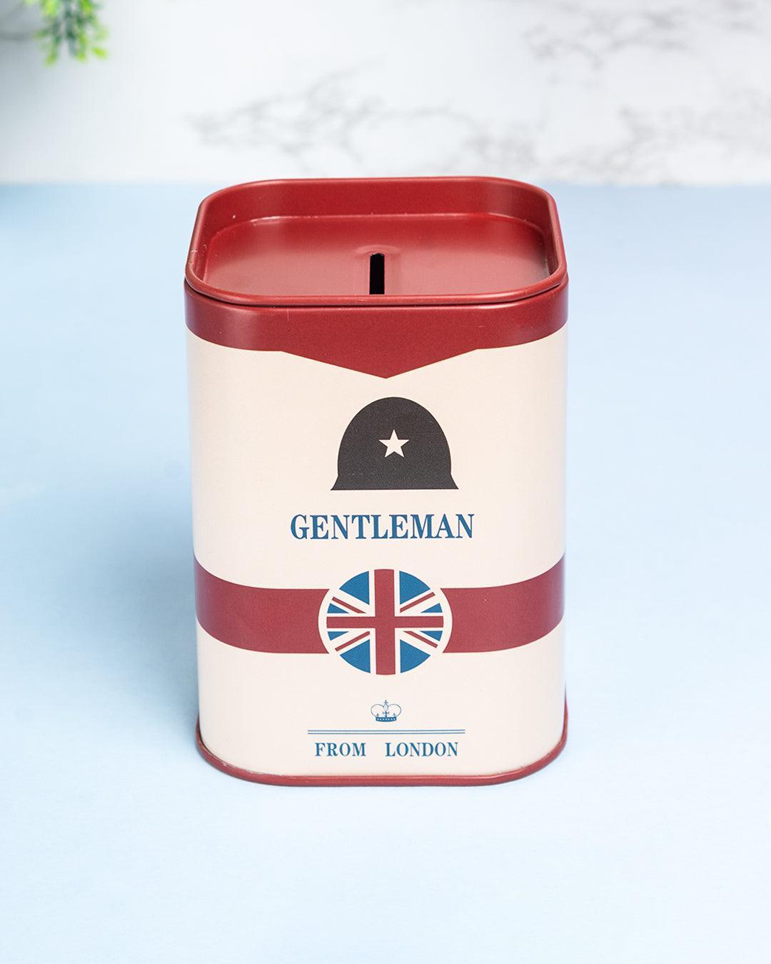 Gentleman Piggy Bank, Red, Tin - MARKET 99