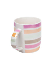Horizontal Stripes Ceramic Coffee Mug - 350mL, Multi - MARKET 99