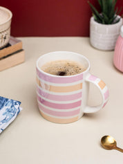 Horizontal Stripes Coffee Mug - 350mL, Multi - MARKET 99