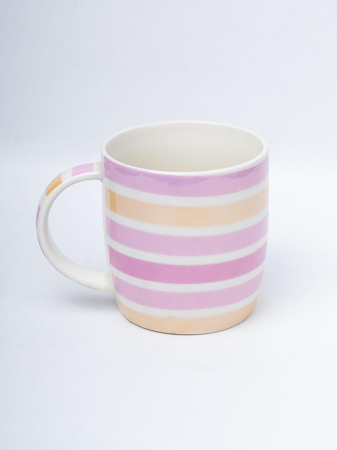 Horizontal Stripes Coffee Mug - 350mL, Multi - MARKET 99