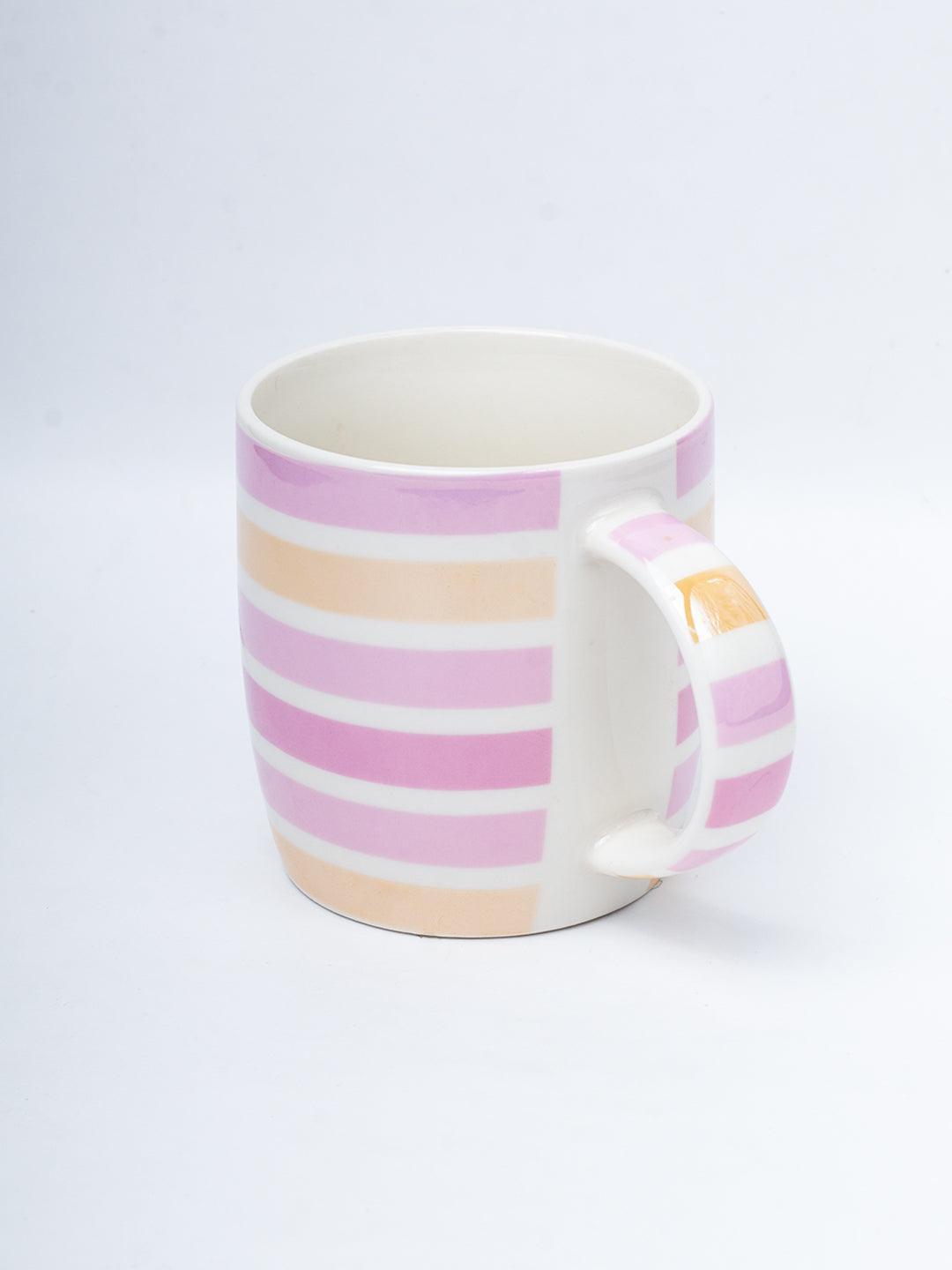 Horizontal Stripes Coffee Mug - 350mL, Multi - MARKET 99