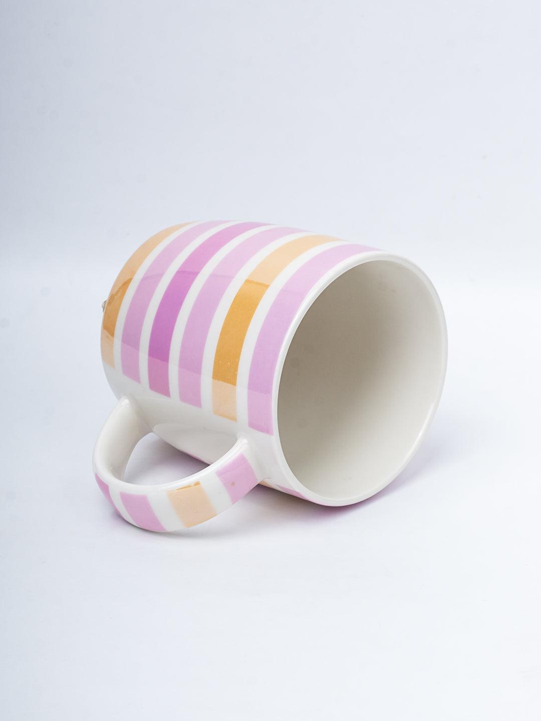 Horizontal Stripes Coffee Mug - 350mL, Multi - MARKET 99