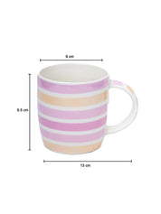 Horizontal Stripes Coffee Mug - 350mL, Multi - MARKET 99