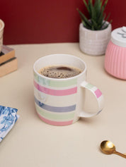 Horizontal Stripes Pattern Coffee Mug - 350mL, Multi - MARKET 99