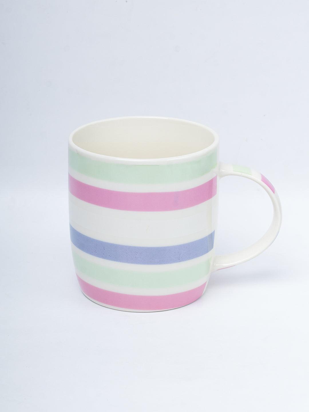 Horizontal Stripes Pattern Coffee Mug - 350mL, Multi - MARKET 99