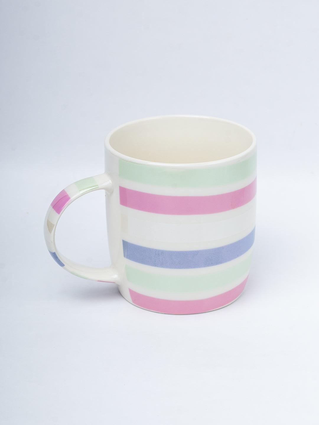 Horizontal Stripes Pattern Coffee Mug - 350mL, Multi - MARKET 99