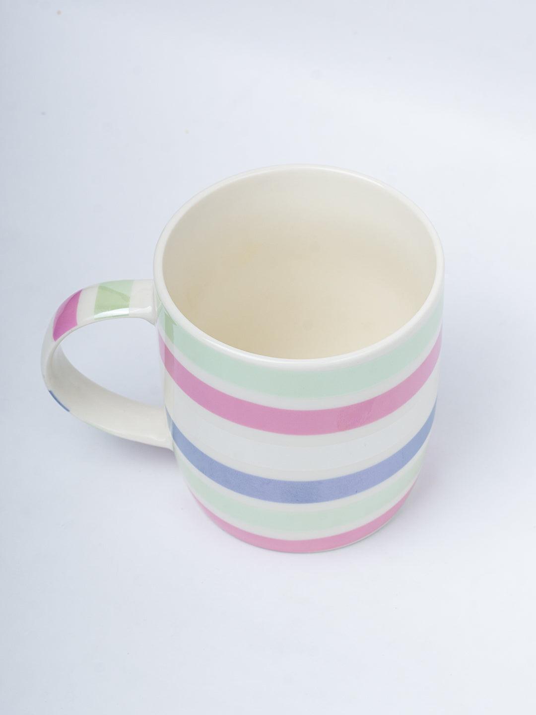 Horizontal Stripes Pattern Coffee Mug - 350mL, Multi - MARKET 99