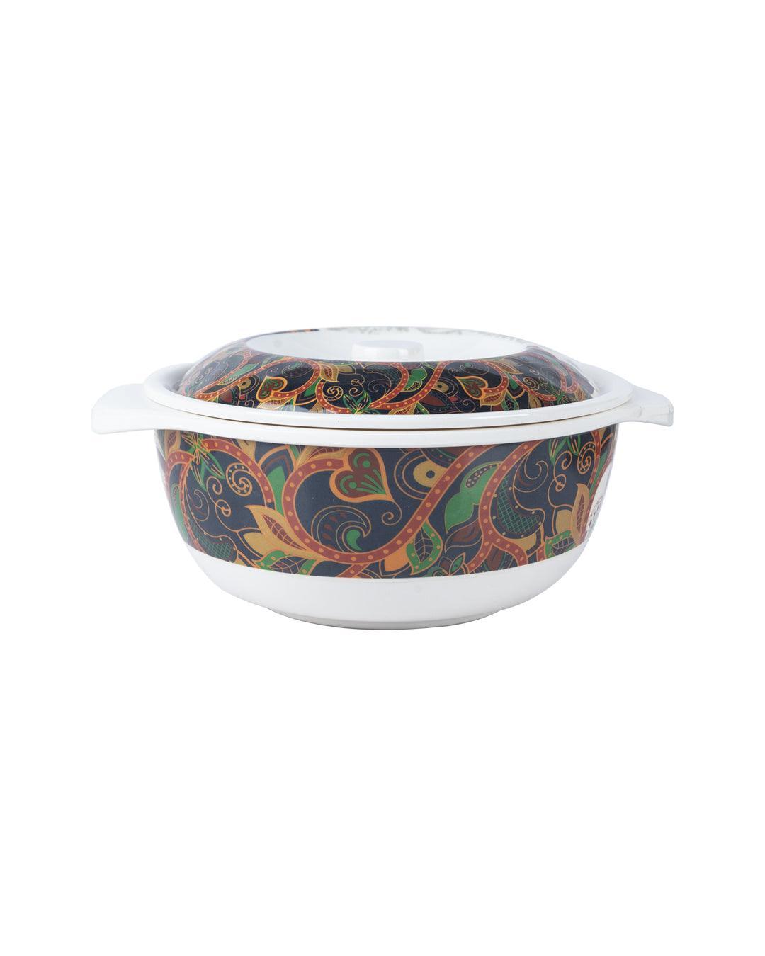 Market 99 Melamine Tableware Glossy Finish Dual Glazed Casserole with Lid for Dining Table - MARKET 99