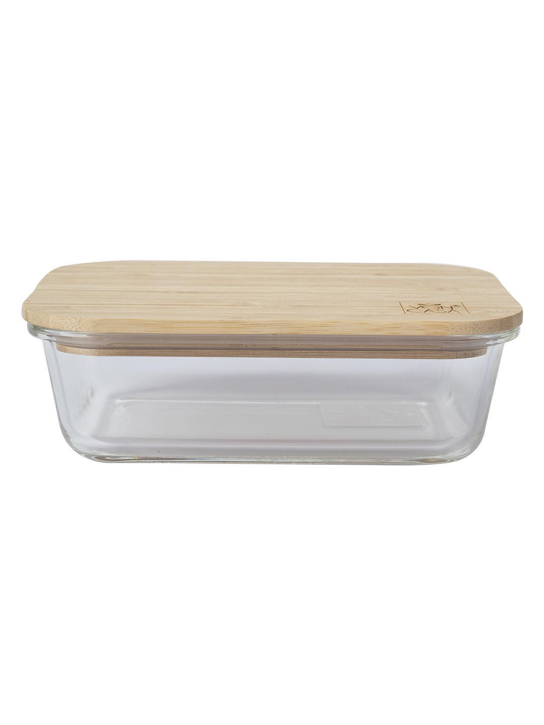 Market99 Borosillicate Glass Food Storage Container With Bamboo Lid - 640mL - MARKET 99