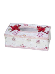 White & Pink Tissue Box - 22.4 X 12.4 X 8.3Cm - MARKET 99