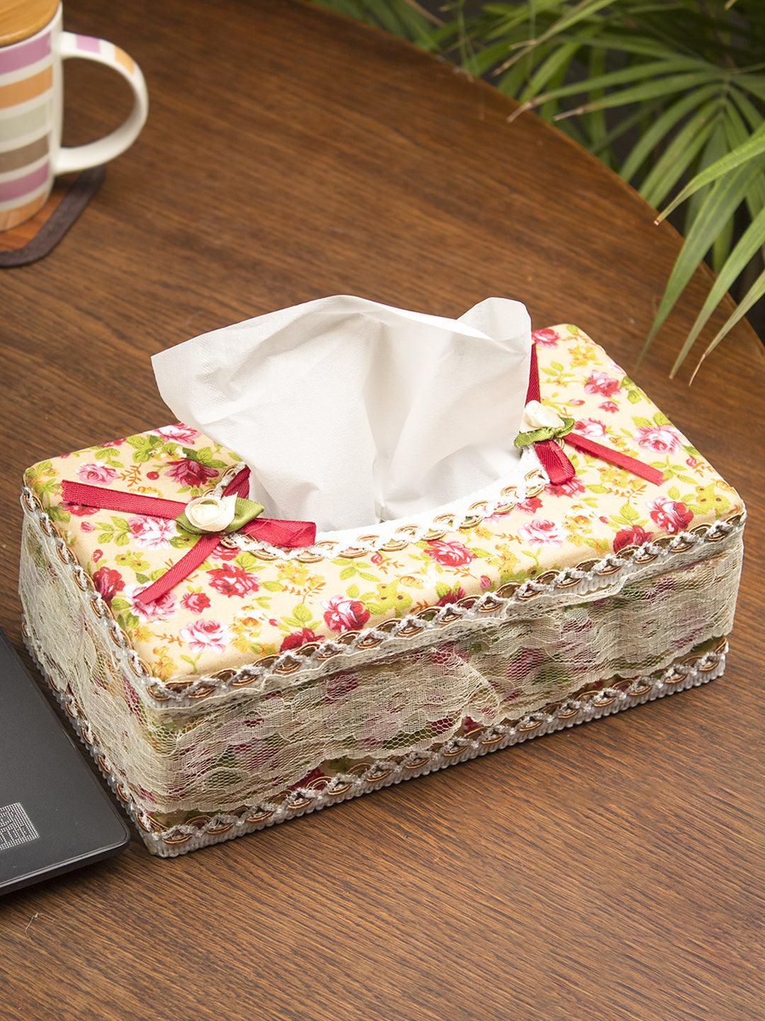 Yellow & Pink Tissue Box - 22.4 X 12.4 X 8.3Cm - MARKET 99