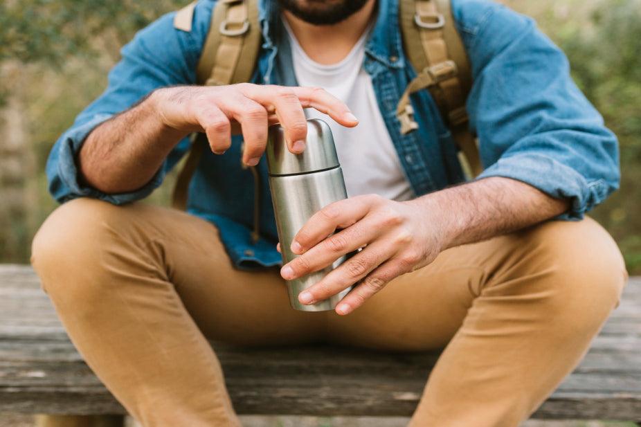 Water Bottle in Hand