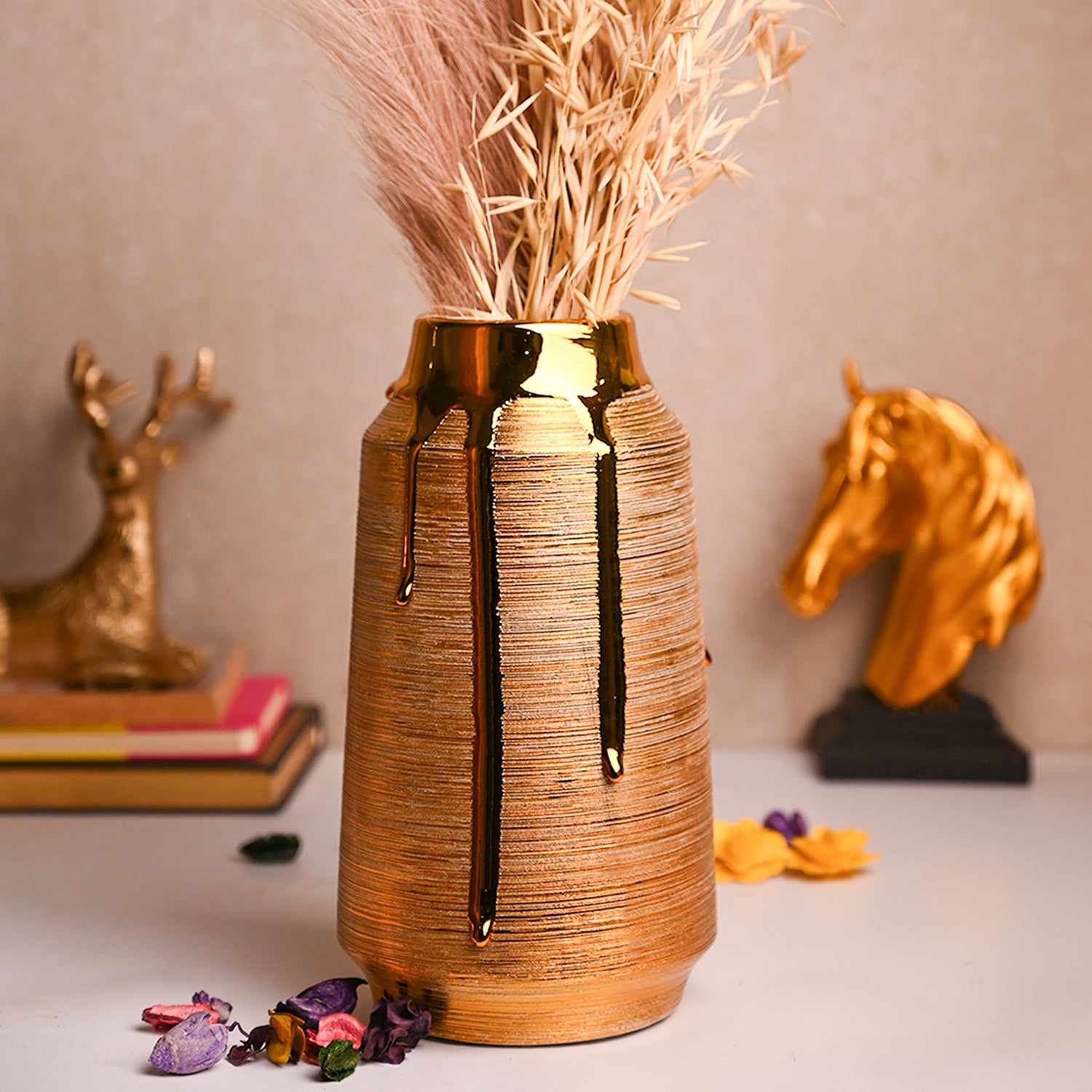 Stylish Golden Ceramic Vase