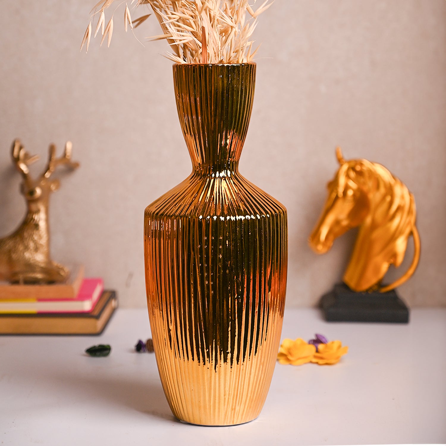 Stylish Golden Ceramic Vase