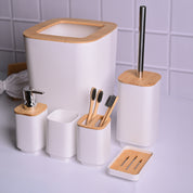 Stylish White Bathroom Set 6 Pcs