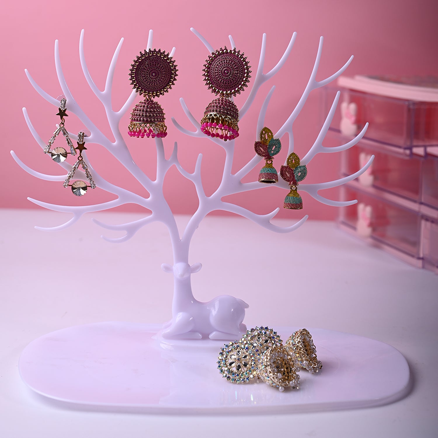 Stylish White Jewelry Tree Stand