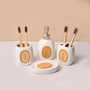 Bathroom Set (Set of 4) – White Ceramic