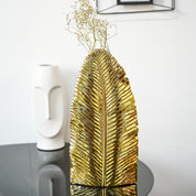 Stylish Golden Leaf Ceramic Vase