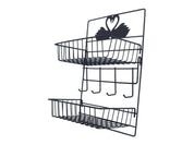 2 Layer Kitchen Storage Rack with Set of 4 Hooks - MARKET 99