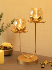 2 Lotus Mercury Votive Candle Holder for Table - MARKET 99