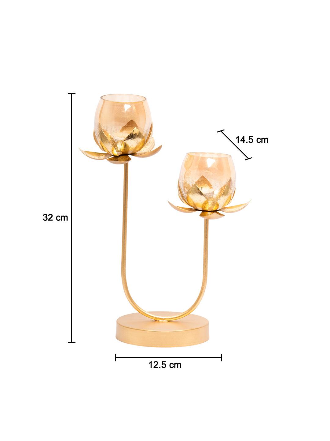 2 Lotus Mercury Votive Candle Holder for Table - MARKET 99