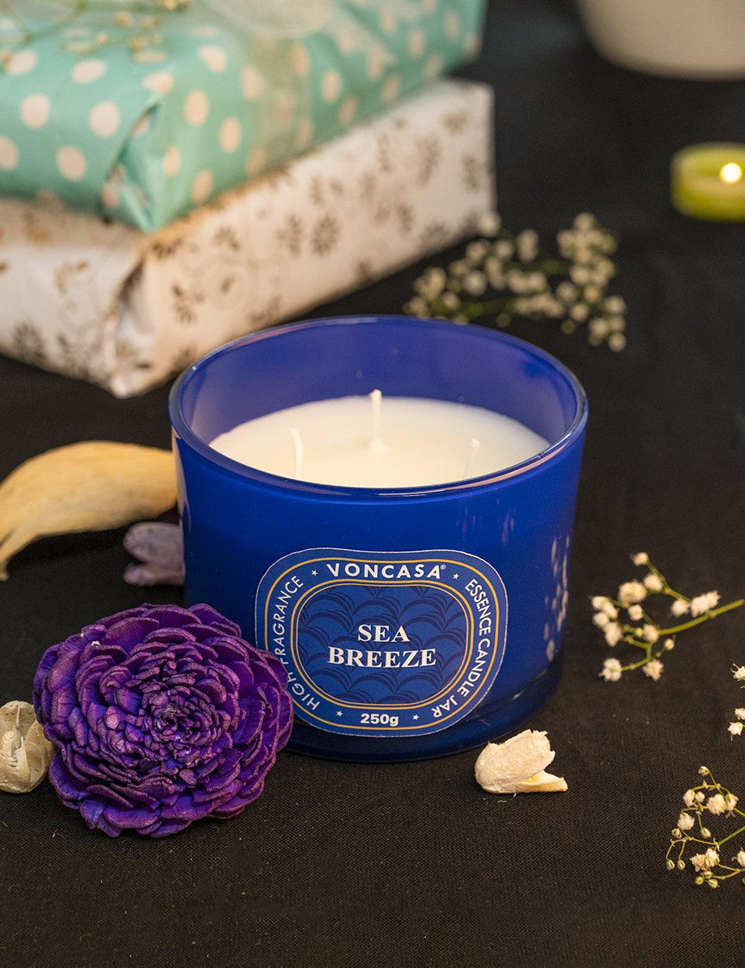 3 Wick Sea Breeze Candle 250G - MARKET 99