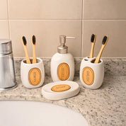 Bathroom Set (Set of 4) – White Ceramic