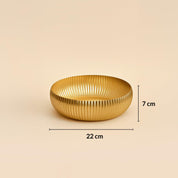 VON CASA Golden Ribbed Bowl with Stand