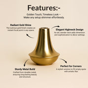 VON CASA Golden Highneck Vase