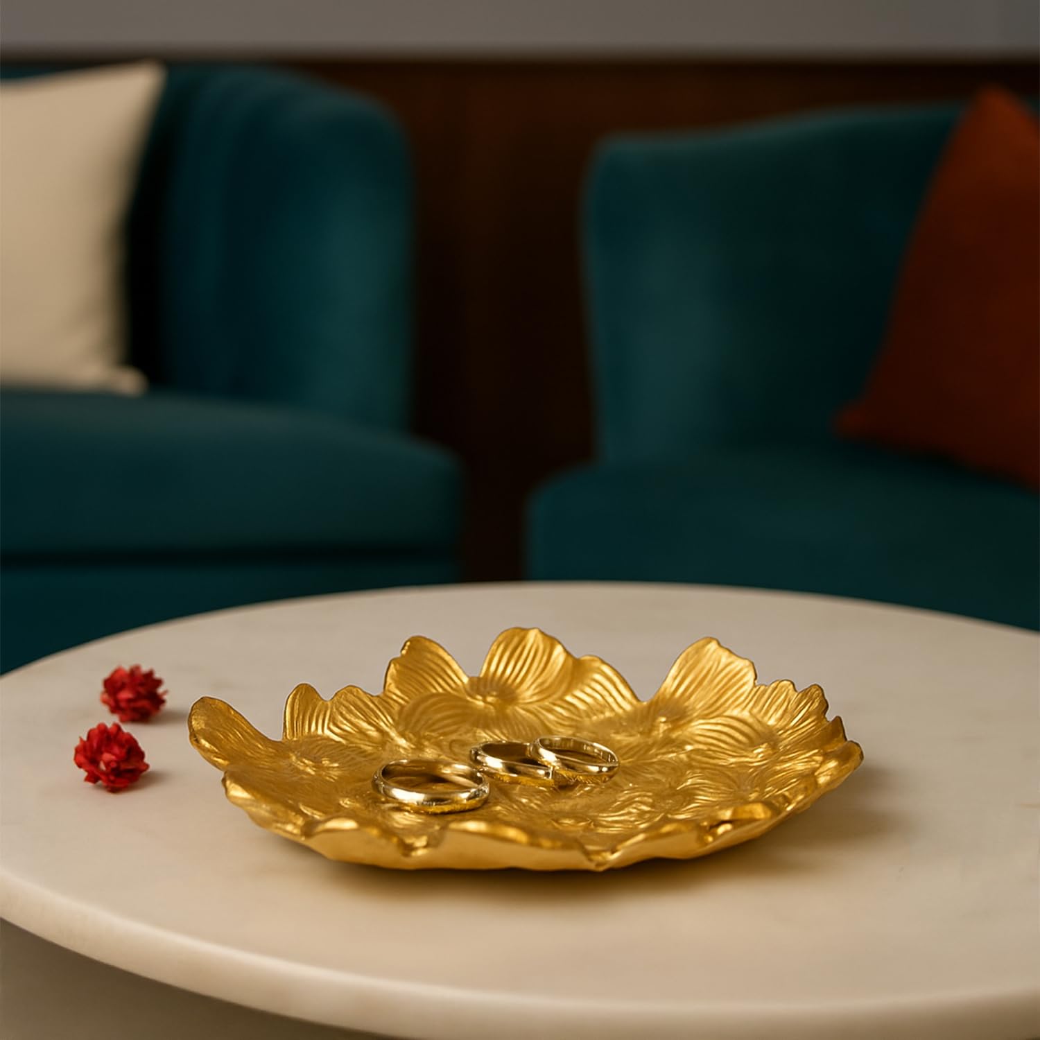 VON CASA Golden Embossed Platter