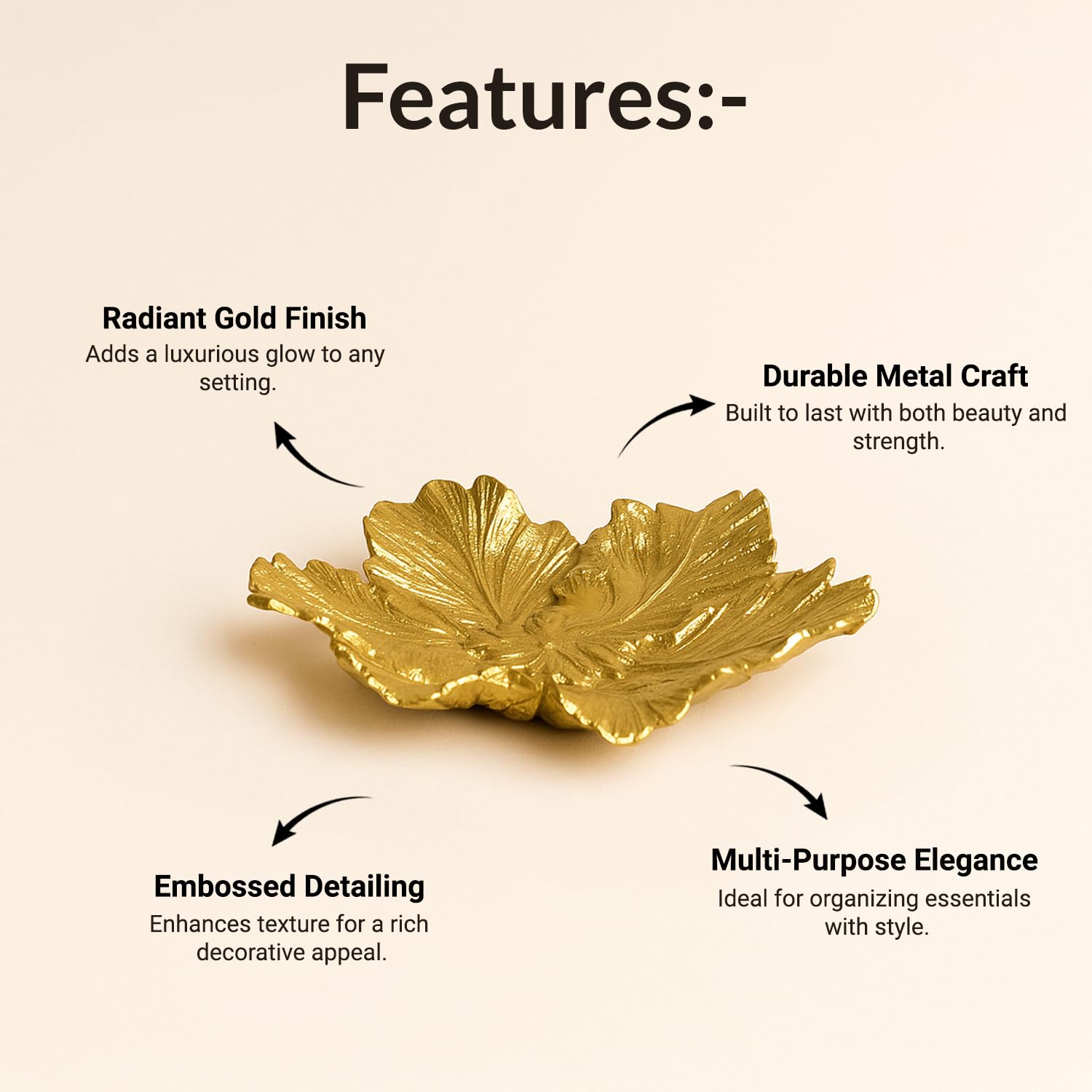 VON CASA Golden Embossed Platter