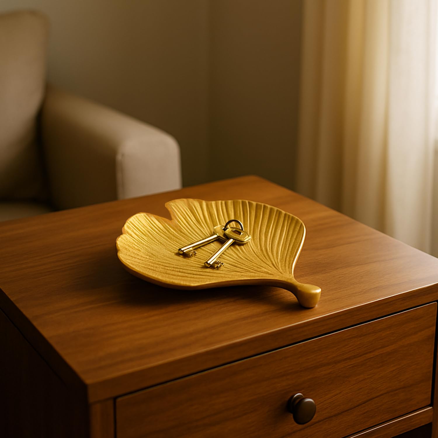 VON CASA Golden Ribbed Platter