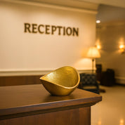 VON CASA Golden Ribbed Bowl