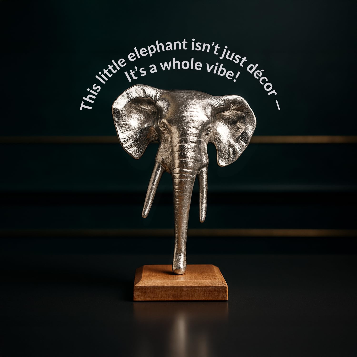 VON CASA Silver Elephant Head Sculpture