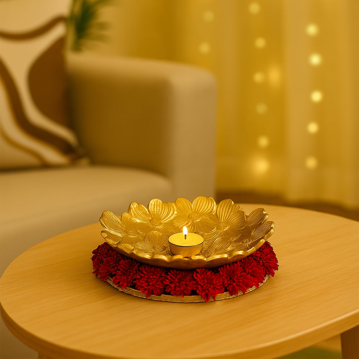 VON CASA Golden Embossed Platter