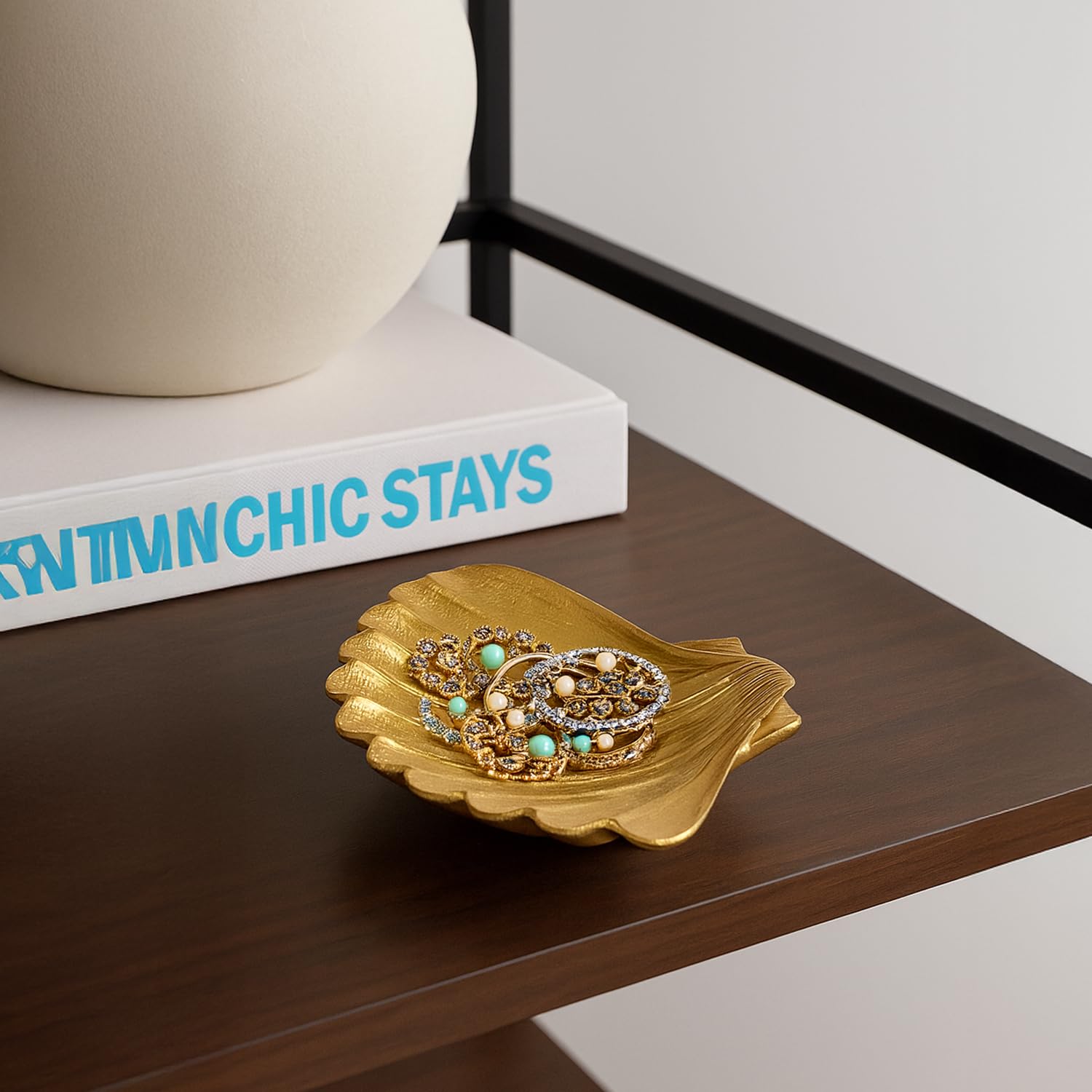 VON CASA Golden Ribbed Platter