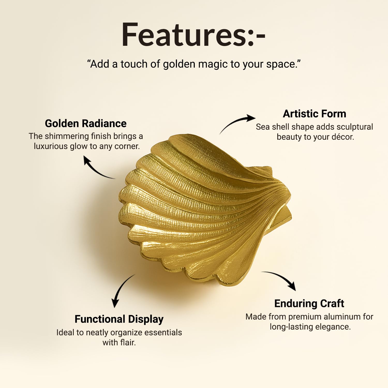 VON CASA Golden Ribbed Platter
