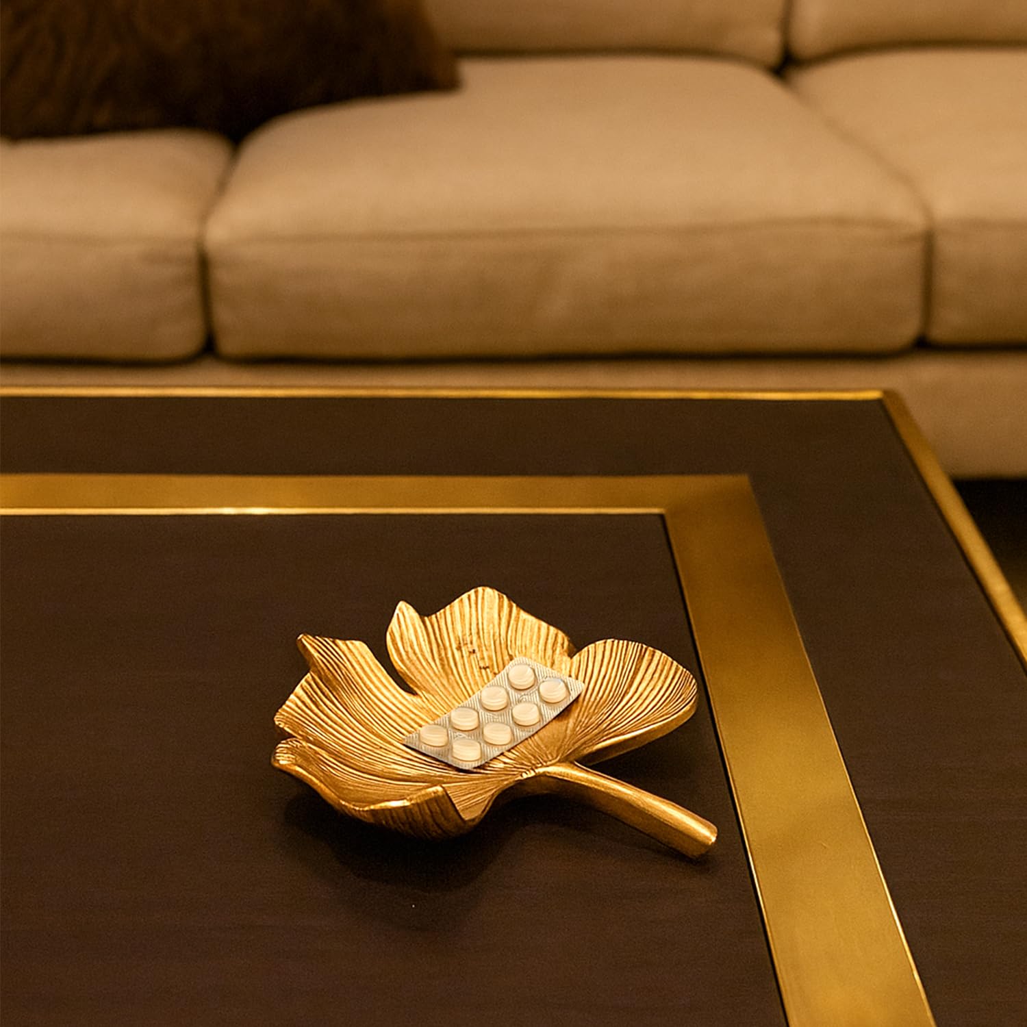 VON CASA Golden Embossed Platter