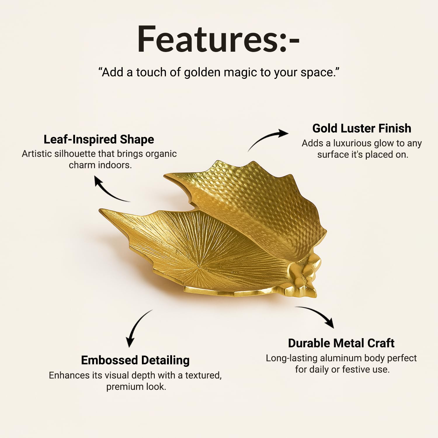 VON CASA Golden Embossed Platter