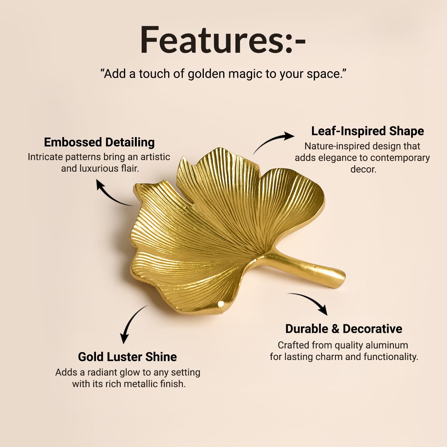 VON CASA Golden Embossed Platter