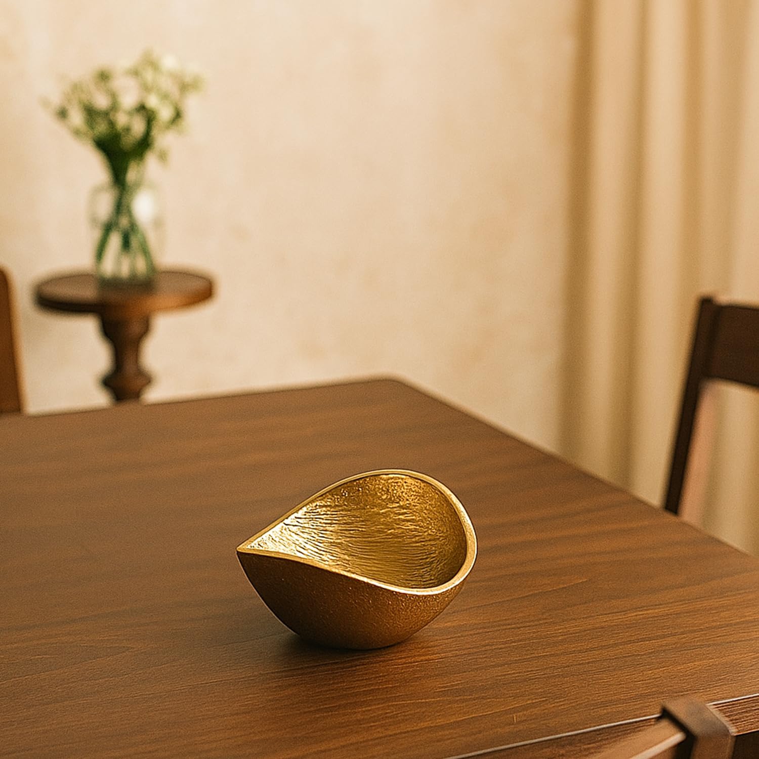 VON CASA Golden Ribbed Bowl